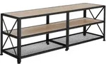 tectake Tv-Regal, Natur, Holzwerkstoff, Beton Optik, Rechteckig, 41.5x50.5x141 cm,