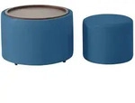 Modfu Couchtisch, Blau, Textil, 58x38x58 cm, Wohnzimmer, Wohnzimmertische,
