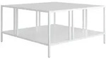 [en.casa] Couchtisch, Wei&szlig;, Metall, Quadratisch,Quadratisch, 80x40x80 cm,