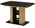 Vicco Esstisch, Schwarz, Honigeiche, Holzwerkstoff, Rechteckig, 120x76x80 cm,