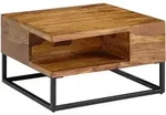 Kadima Design Couchtisch, Braun, Metall, Echtholz,Sheesham, Quadratisch,Quadratisch,
