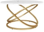 Vicco Couchtisch, Wei&szlig;, Gold, Holzwerkstoff, 1 F&auml;cher, Rund,Rund, 79.5x46x62...