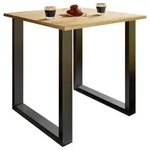 Mid.you Esstisch, Schwarz, Honigeiche, Metall, Holzwerkstoff, quadratisch, U-Form,