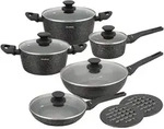 Klausberg Topfset, Schwarz, Metall, Kochen, T&ouml;pfe, Topfsets