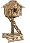 Relaxdays Vogelhaus, Hellbraun, Holz, 21x42x17 cm, Gartenzubeh&ouml;r, Gartenpflege,
