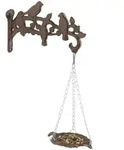 Relaxdays Vogeltr&auml;nke, Braun, Metall, 25x42x10.5 cm, Gartenzubeh&ouml;r, Gartendeko