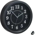 Relaxdays Wanduhr, Schwarz, Kunststoff, 20x20x4 cm, Dekoration, Uhren, Wanduhren