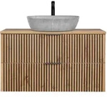 Lomado Waschbeckenschrank, Braun, Holzwerkstoff, 101x73x47 cm, Badezimmer,