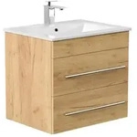 Mid.you Waschtischkombi, Eiche, Metall, 2 Schublade(n) Schubladen, 61.5x56x46.5...
