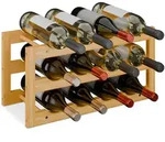 Relaxdays Weinregal, Hellbraun, Holz, 56x28x24 cm, Wohnzimmer, Regale, Weinregale