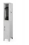 Jan Nowak Mitarbeiter-Garderobenschrank, Grau, Metall, 29x172x45 cm, Garderobe,