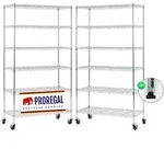 Proregal Gitterregal, Silber, Metall, 6 F&auml;cher, Rechteckig, 90x160x40 cm, K&uuml;chen,