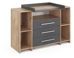 Vicco Wickelkommode, Anthrazit, Sonoma Eiche, Holzwerkstoff, 8 F&auml;cher, 3...