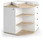 Vicco Wickelkommode, Wei&szlig;, Holzwerkstoff, 4 F&auml;cher, 4 Schubladen, Rechteckig,