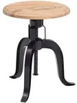 Kadima Design Drehhocker, Schwarz, Metall, Echtholz,Akazie, Rund, Stativgestell,