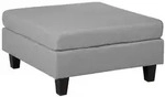 Beliani Ottomane, Grau, Textil, 1-Sitzer, Quadratisch, 76x39x76 cm, Wohnzimmer,