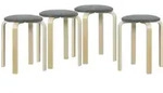 Homcom 4Er, Grau, Holzwerkstoff, 40x45x40 cm, Wohnzimmer, Hocker