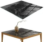 Tulup Tischplatte, Schwarz, Glas, 60x60x0.4 cm, Esszimmer, Tische, Esstische,