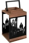 ECD-Germany Holzlaterne, Braun, Holz, 14x28x14 cm, Dekoration,...