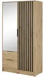 Bettso Kleiderschrank, Eiche Artisan, Holzwerkstoff, 2 Schubladen, 105x200x51 cm,