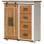 Massivmoebel24 Kommode, Wei&szlig;, Holz, Echtholz,Mangoholz, 1 F&auml;cher, 4 Schubladen,