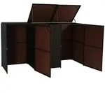 Proregal M&uuml;lltonnenbox, Braun, Kunststoff, 195x110x66 cm, Aufbewahrung &