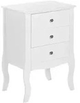 Beliani Nachttisch, Wei&szlig;, Holzwerkstoff, 48x70x34 cm, Schlafzimmer, Nachttische