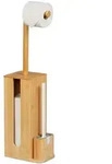 Relaxdays Wc-Garnitur, Hellbraun, Holz, Kunststoff, 26x72.5x15 cm, Badezimmer, WC