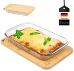 eluno Auflaufform, Transparent, Glas, 34.5x3.5x20.5 cm, Kochen, Auflaufformen