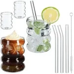 Relaxdays Trinkgl&auml;ser, Transparent, Glas, Metall, Kunststoff, Essen & Trinken,