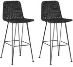 Beliani Barhocker, Schwarz, Metall, 1-Sitzer, 43x103x47 cm, Esszimmer,...