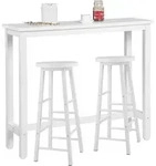 Woltu Bartisch, Wei&szlig;, Holzwerkstoff, Metall, 120x100x40 cm, Esszimmer,...