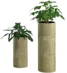 [en.casa] Pflanzenst&auml;nder-Set, Gold, Schwarz, Metall, 24x66x24 cm, Dekoration,