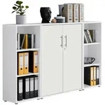 Mid.you Aktenschrank Office Edition - SW Set 2 niedrig, Wei&szlig;, Holzwerkstoff, 6