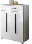 Furn.Design Schuhschrank, Wei&szlig; Hochglanz, Holzwerkstoff, Metall, Nachbildung,...