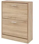 [en.casa] Schuhschrank, Sonoma Eiche, Holzwerkstoff, 63x81x24 cm, Garderobe,