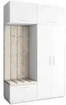 Masseno Garderobenschrank, Wei&szlig;, Beige, Holzwerkstoff, 5 F&auml;cher, 150x240x60...