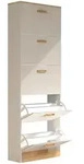 Mid.you Schuhschrank Halom, Wei&szlig;, Honigeiche, Holzwerkstoff, 59x170x22 cm, stehend,