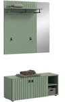 Inn.Furn Garderobe-Set, Gr&uuml;n, Kunststoff, Nachbildung, 3 F&auml;cher, einzeln...