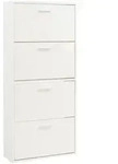 [en.casa] Schuhschrank, Wei&szlig;, Holzwerkstoff, 60x134x24 cm, Garderobe,
