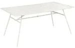 Beliani Gartentisch, Beige, Metall, 6-Sitzer, Rechteckig, 90x74x160 cm,...