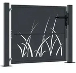 vidaXL Gartentor, Grau, Metall, 100x105 cm, Gartenzubeh&ouml;r