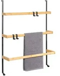 eluno T&uuml;r-H&auml;ngeregal,, Schwarz, Holz, 65x86x17 cm, Badaccessoires,