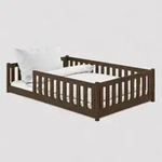 Kids Collective Bodenbett, Dunkelbraun, Holz, 120x200 cm, Kinder- &...