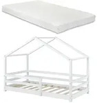 [en.casa] Hausbett, Wei&szlig;, Textil, Kiefer, 90x200 cm, Kinder- & Jugendzimmer,