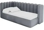 Altdecor Einzellbett, Blaugrau, Textil, 90x200 cm, Kinder- & Jugendzimmer,
