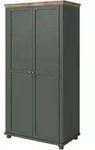 Lomado Kleiderschrank, Gr&uuml;n, Holzwerkstoff, 108x216x62 cm, Schlafzimmer,