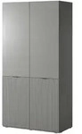 Masseno Dreht&uuml;renschrank, Grau, Holzwerkstoff, 6 F&auml;cher, Rechteckig,...