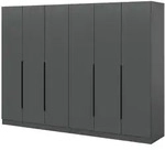 Inn.Furn Kleiderschrank, Grau, Holzwerkstoff, Nachbildung, 8 F&auml;cher,...