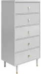 Mid.you Kommode Elizabeth, Grau, Holzwerkstoff, 5 Schublade(n) Schubladen,...